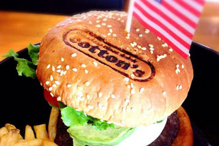ハンバーガーに焼印